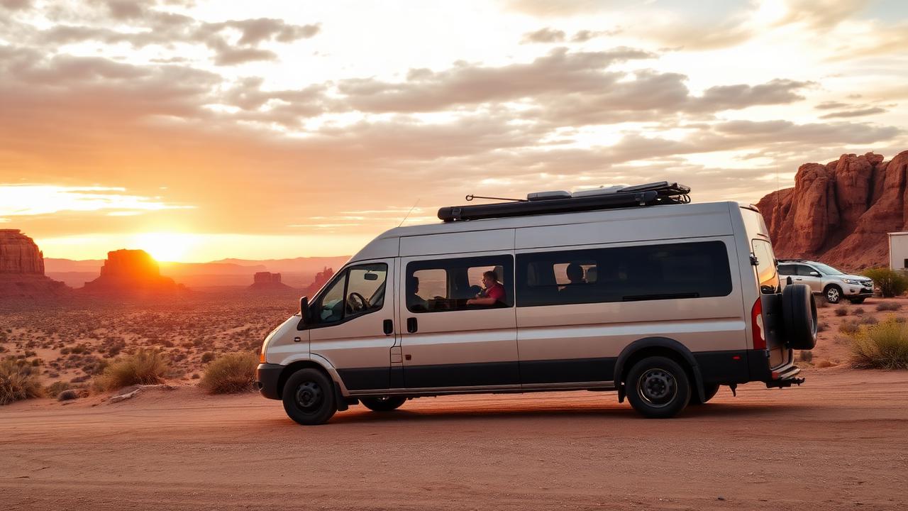 Warm desert landscape at golden hour